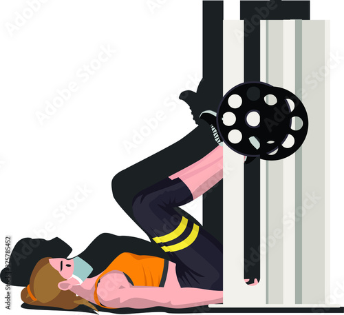 A woman using leg press for building her leg muscles