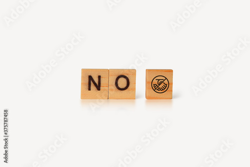 Corona Virus infection concept. Letter of wooden blocks