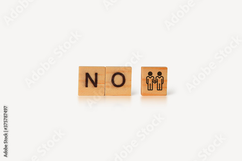 Corona Virus infection concept. Letter of wooden blocks