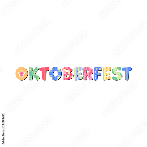 oktoberfest. october beer festival. playful text on transparent background. color lettering. vector illustration