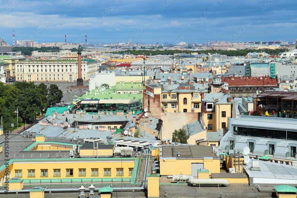 Saint Petersburg view of the city from above from the colonade of St. Isaac's Cathedral