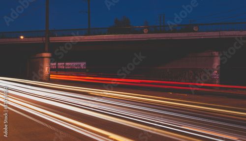 traffic on highway at night