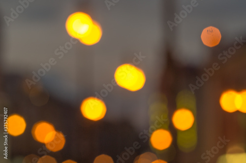 defocused lights in the city
