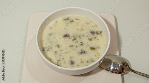 Traditional Turkish soup is Yoghurt soup