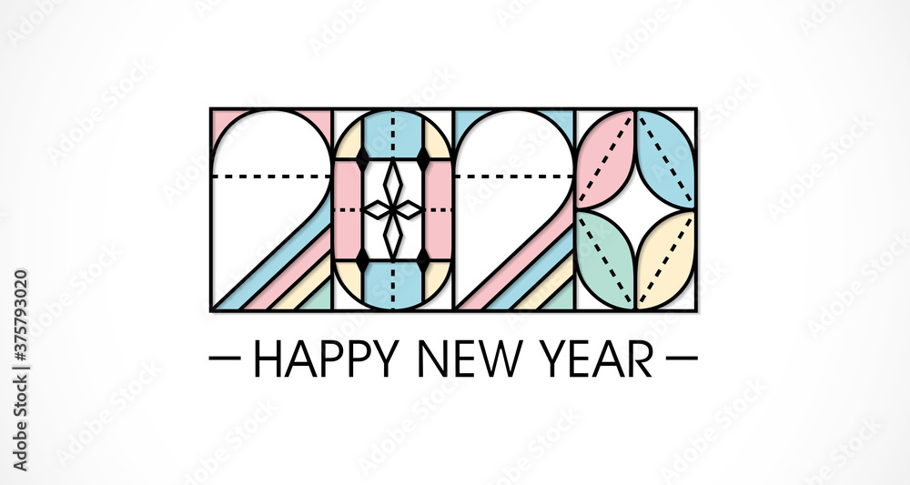 Happy new year 2020 text design
