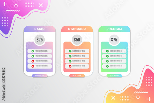 Modern vector template price list design