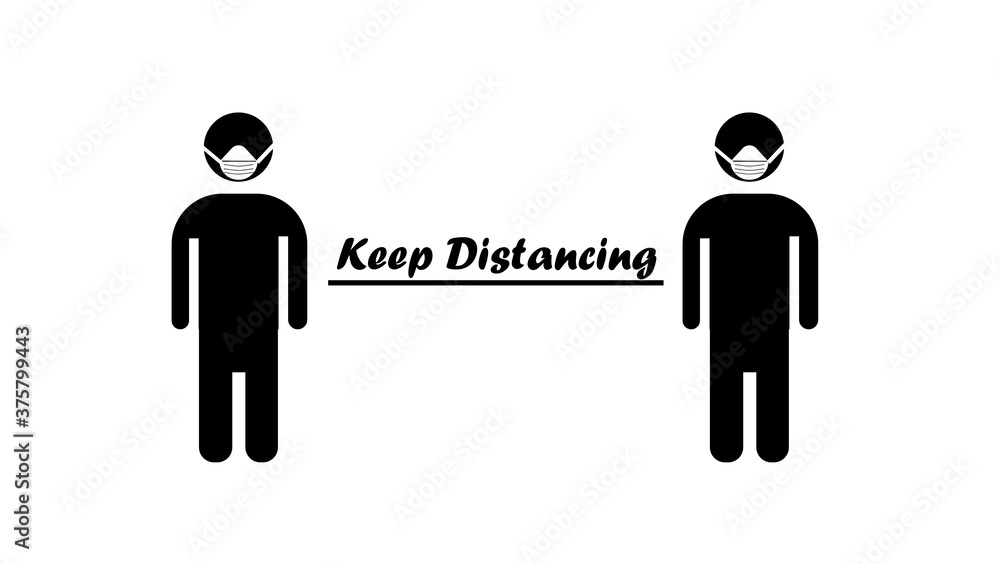 Distance icon on white background. isolated icon. Social distancing. Self-quarantine sign or symbol. Distance icon on white background. isolated icon. Social distancing. Self-quarantine sign or symbol.