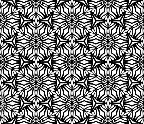 Abstract patterns seamless black and white doodle Sketch