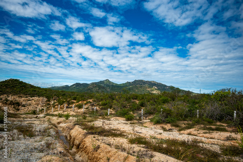 mountain landscape with blue sky