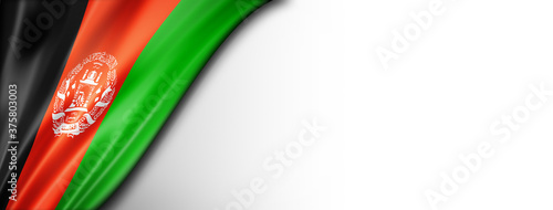 Afghan flag isolated on white banner