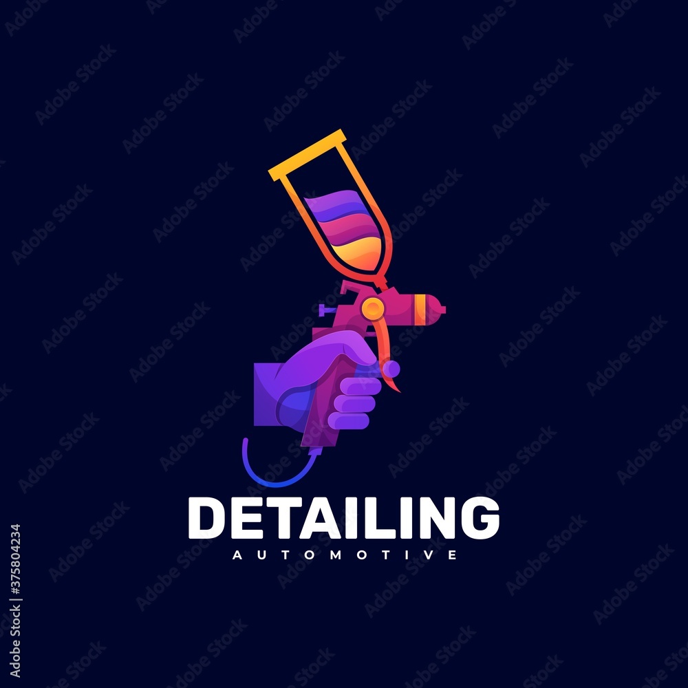 Vector Logo Illustration Detailing Gradient Colorful Style.