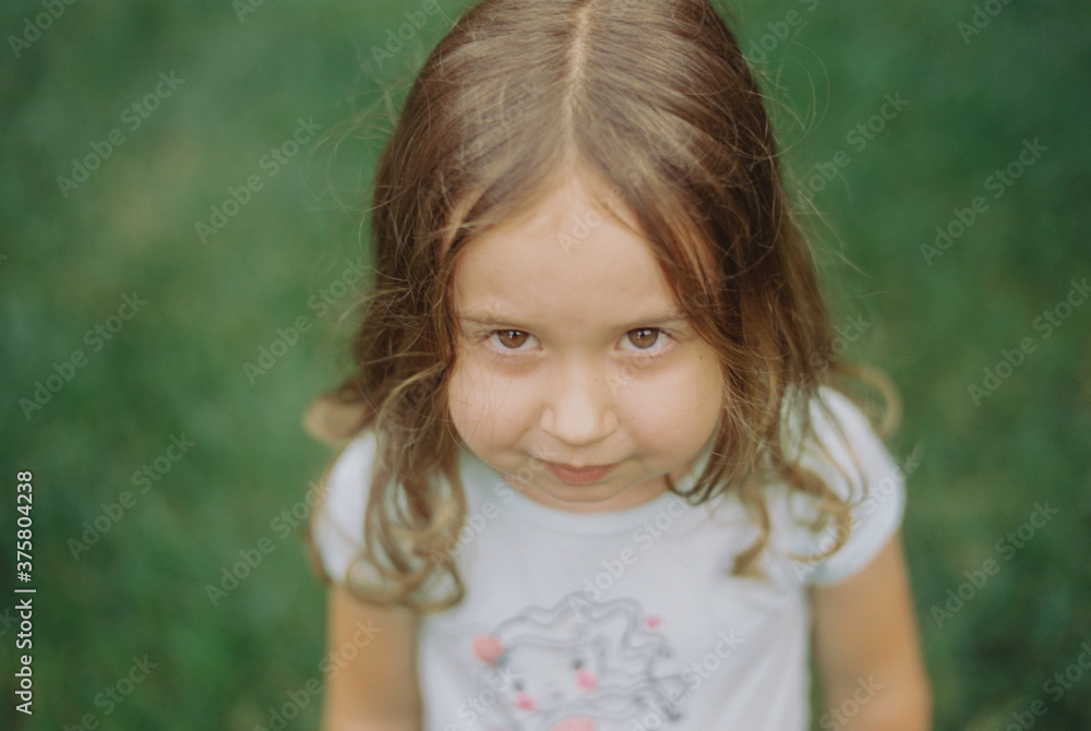 Cute toddler looking up