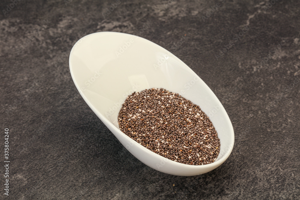 Seasoning chia seeds in the bowl Seasoning chia seeds in the bowl