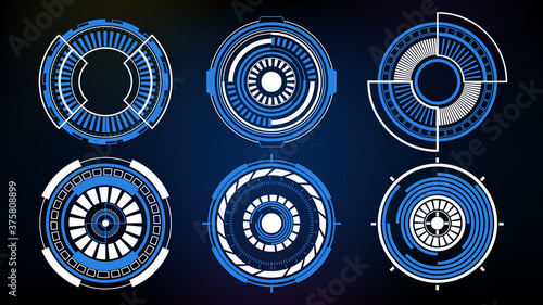 Abstract futuristic background of Circle interface sci fi frame hud ui collection