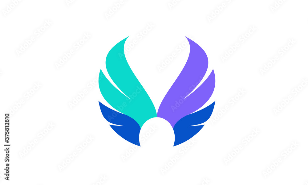 Obraz premium Vector design of wings. Suitable as a logo that represents freedom, courage and happiness.