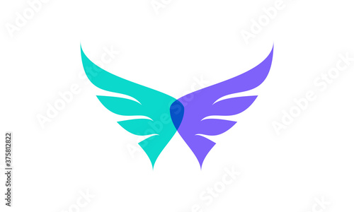 Vector design of wings. Suitable as a logo that represents freedom  courage and happiness.