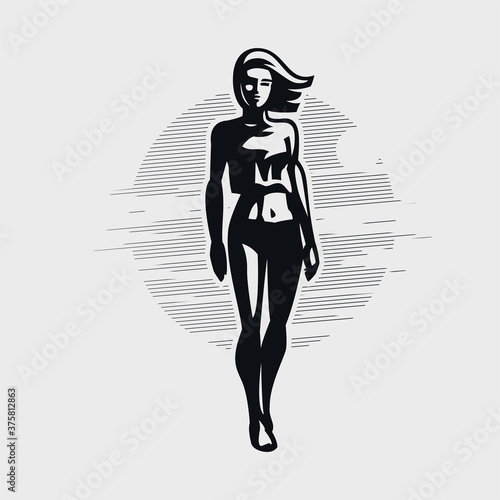 Young Woman with a beautiful athletic figure