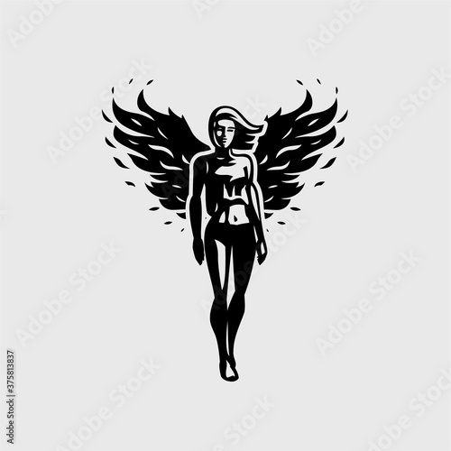 A woman angel with wings 