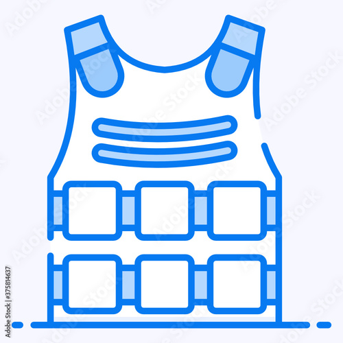 
A bulletproof vest icon in vector design

