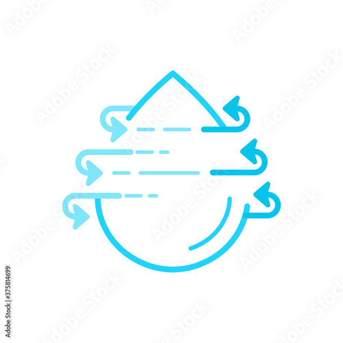 Water drop with loop arrow symbol as a gimmick of water reuse and recycling to save water for sustainability. Vector illustration outline flat design style.