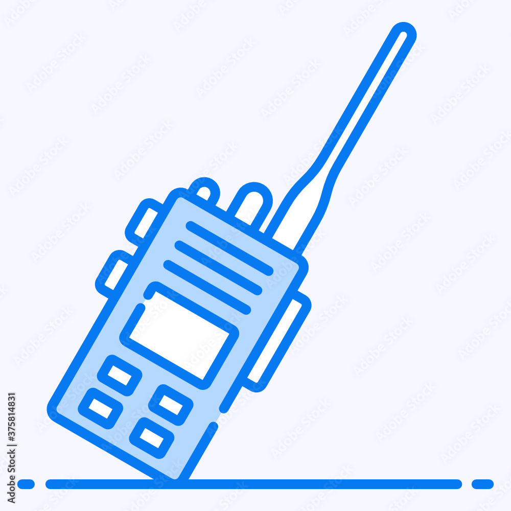 A handheld portable, two-way radio transceiver device, walkie talkie icon
A handheld portable, two-way radio transceiver device, walkie talkie icon
