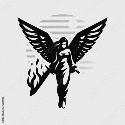 A woman angel with wings