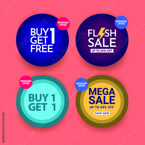 buy 1 get 1 free premium vector template.