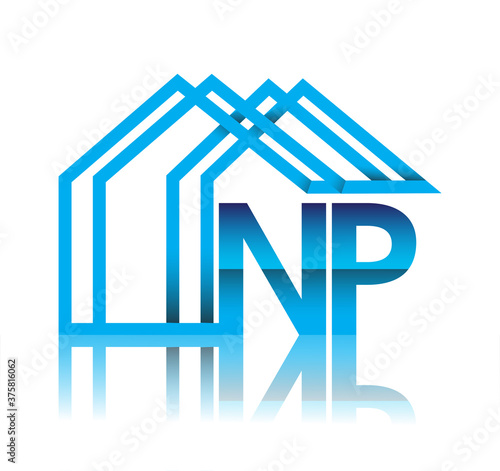 initial logo NP with house icon, business logo and property developer.