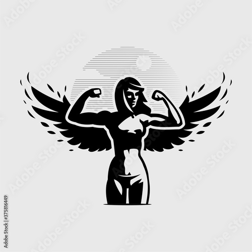 Angel woman with wings 