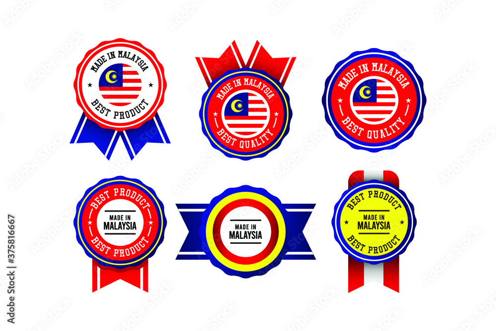 Made in malaysia label set vector template. Made in malaysia label set vector template.