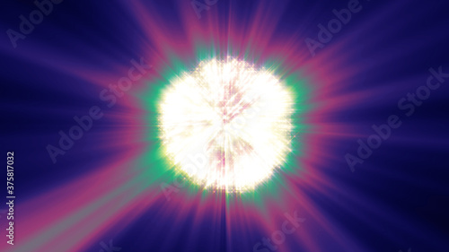 fireworks ball explosion  abstract light 3d render