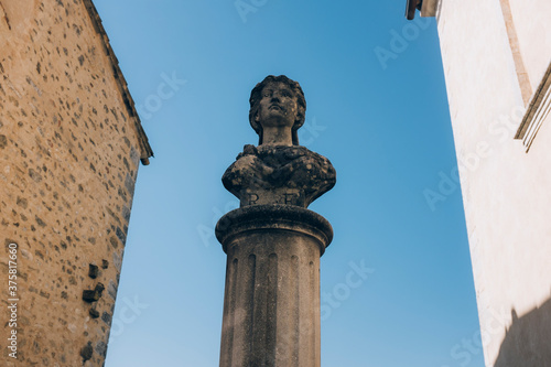 Statue in small hill town, Goult, Provence, France photo