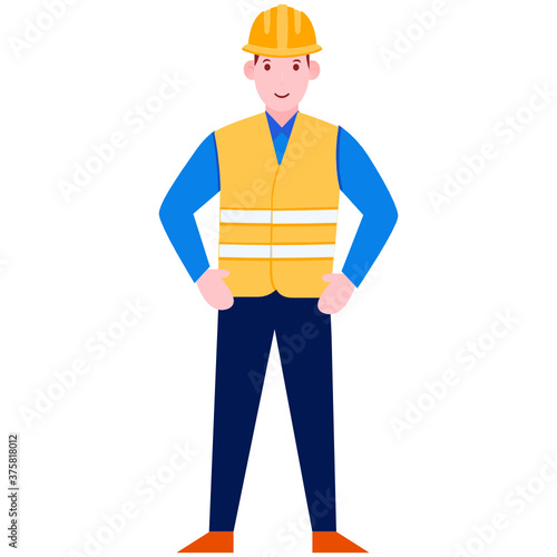 
A flat character vector of engineer illustration 
