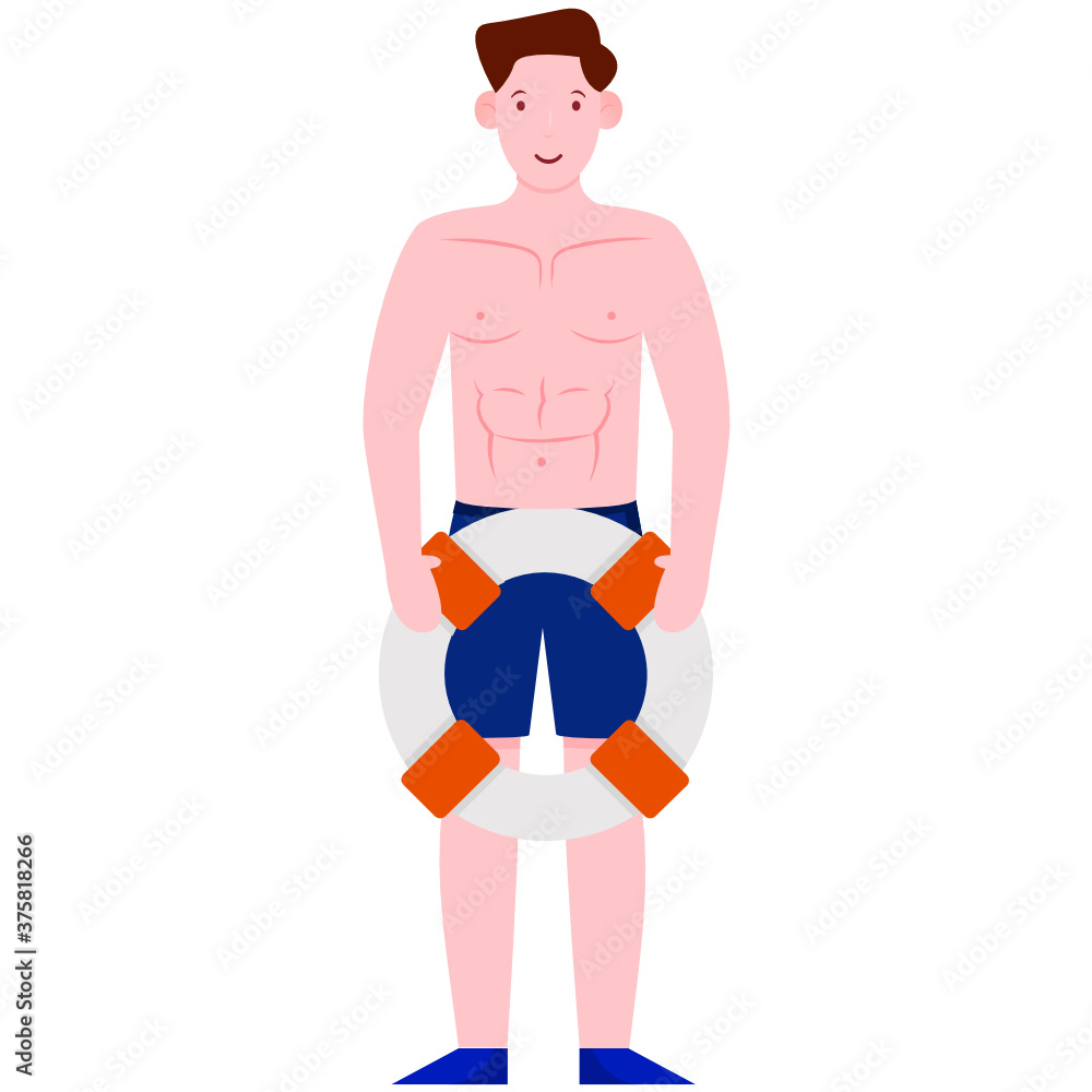 Flat style of lifeguard belt, life ring help
Flat style of lifeguard belt, life ring help