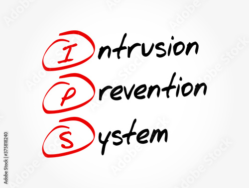 IPS - Intrusion Prevention System acronym, technology concept background