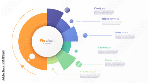 Vector circle chart design, modern template for creating infographics, presentations, reports, visualizations