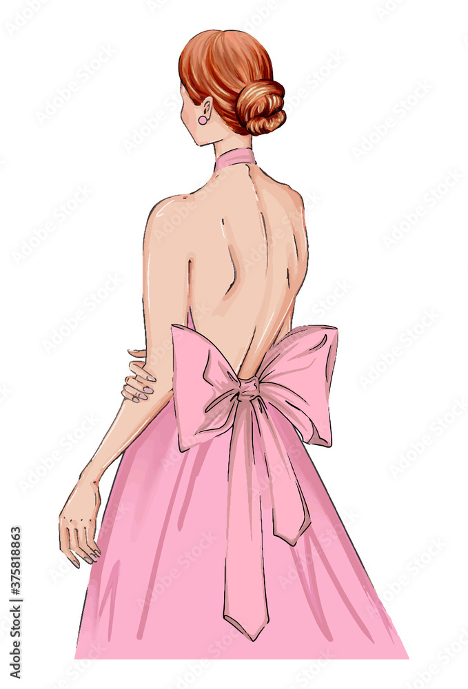 Set of Fashion girl pencil sketch vector 03 free download