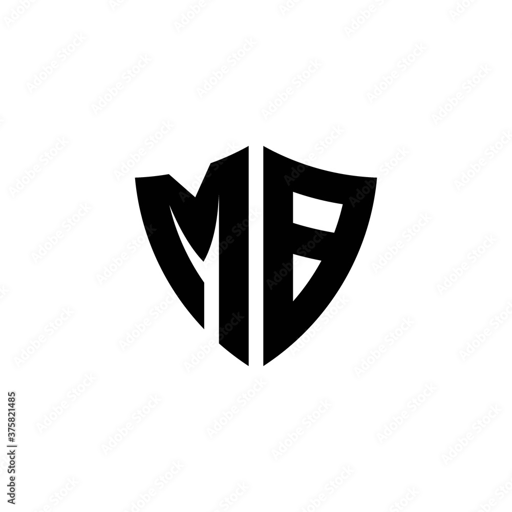MB monogram logo with shield shape design template MB monogram logo with shield shape design template