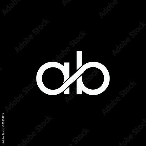 ab ba Lowercase Letter Initial Logo Design Template Vector Illustration
