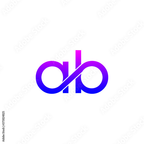 ab ba Lowercase Letter Initial Logo Design Template Vector Illustration
