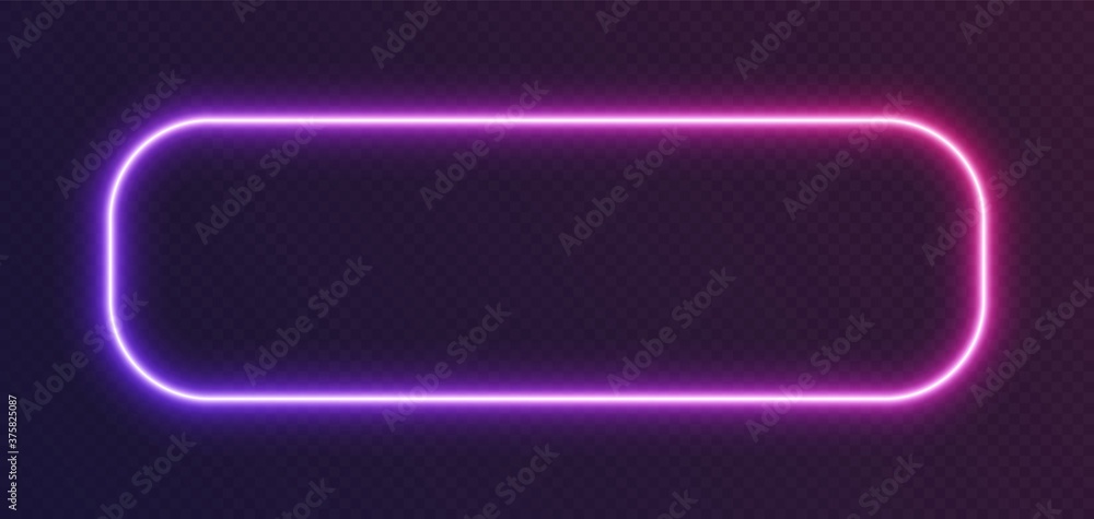 Neon gradient rounded rectangle frame, blue-pink glowing border isolated on a dark background. Colorful night banner, bright illuminated shape, cyberpunk style vector light effect. Neon gradient rounded rectangle frame, blue-pink glowing border isolated on a dark background. Colorful night banner, bright illuminated shape, cyberpunk style vector light effect.