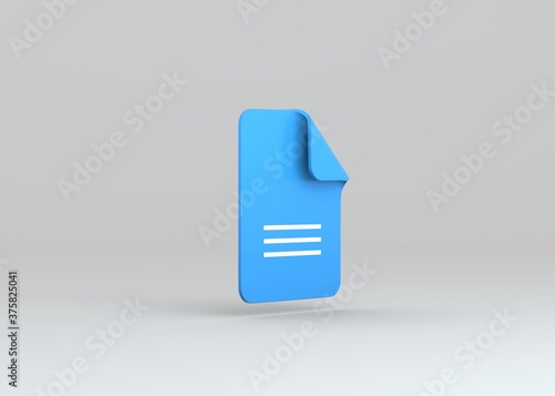 Document paper flat icon. Icon of document for office work concept.