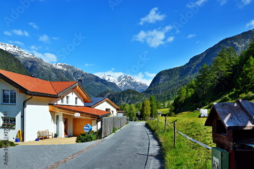 Swiss Alps-view of the path in Zernez