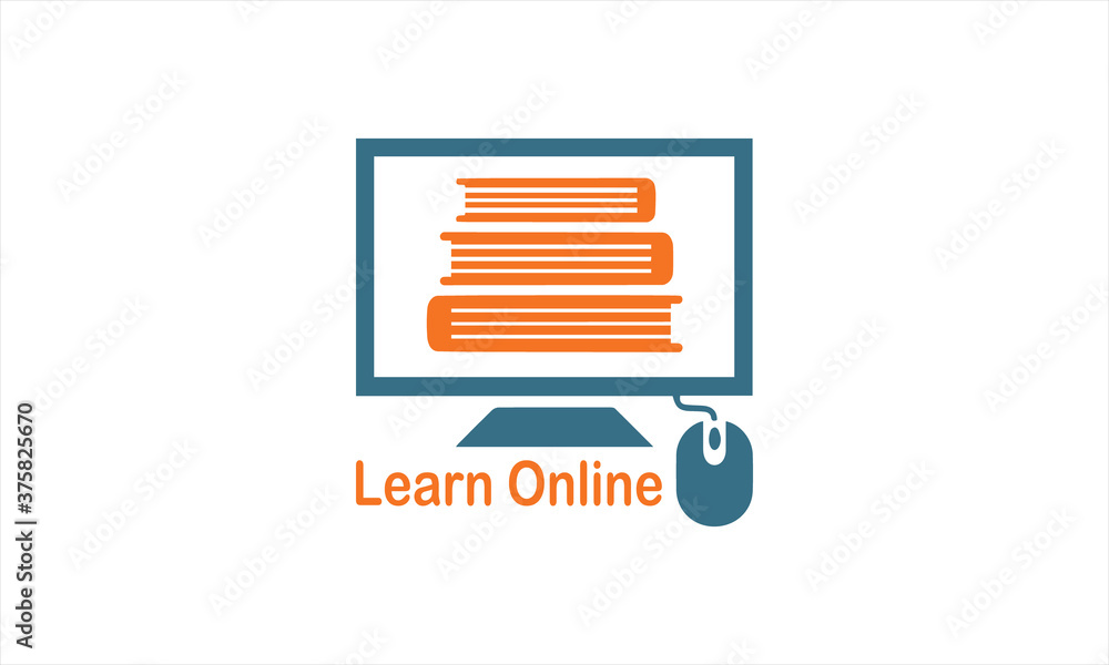 Online learning logo design, abstract logo concept... Online learning logo design, abstract logo concept...
