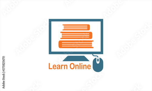 Online learning logo design, abstract logo concept... 