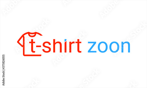 t-shirt zoon logo, t-shirt maker printing industry studio logo with t-shirt icon symbol
