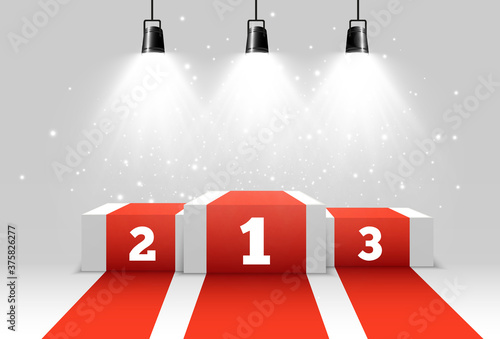 Vector illustration for award winners. Pedestal or platform for honoring prize winners.	
