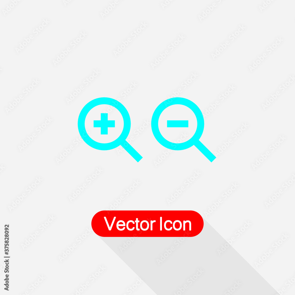 Zoom In and Out Icons Vector Illustration Eps10 Zoom In and Out Icons Vector Illustration Eps10