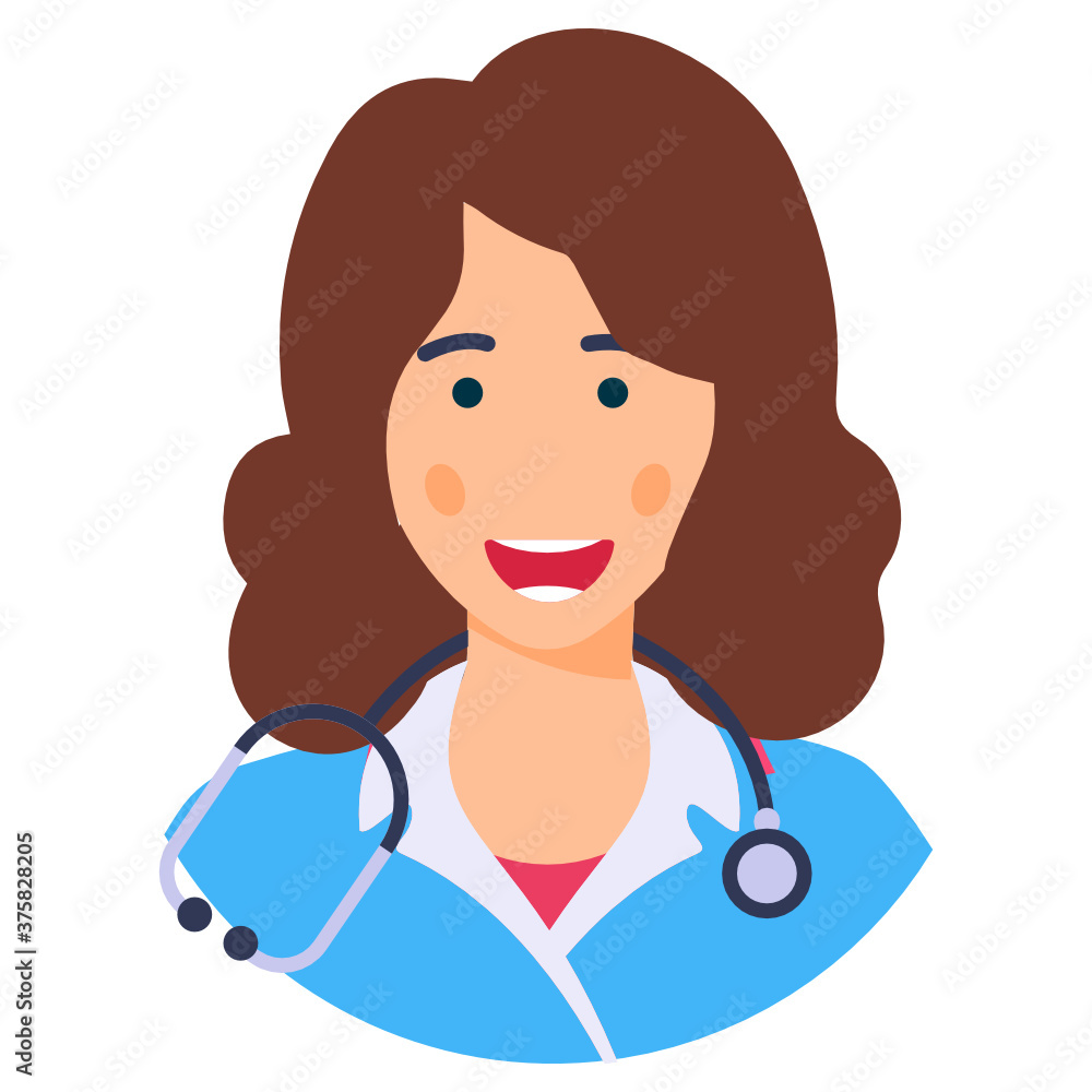 
Lady doctor in flat design, gynecologist in editable style vector 
