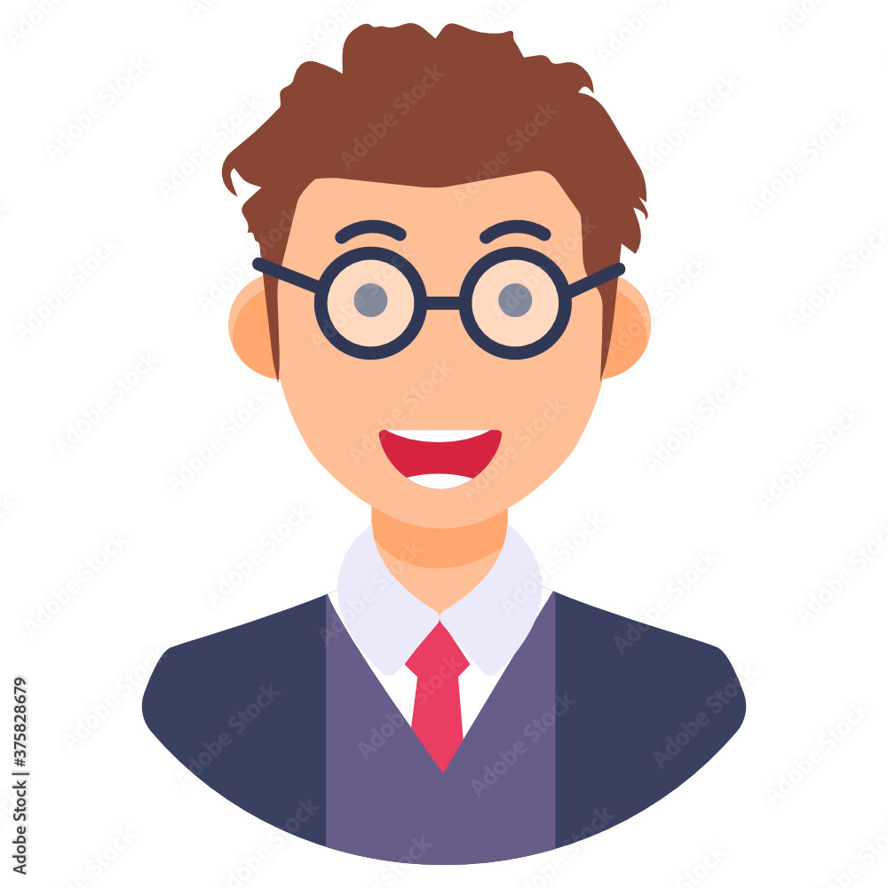 
Vector of pupil in trendy flat style 
